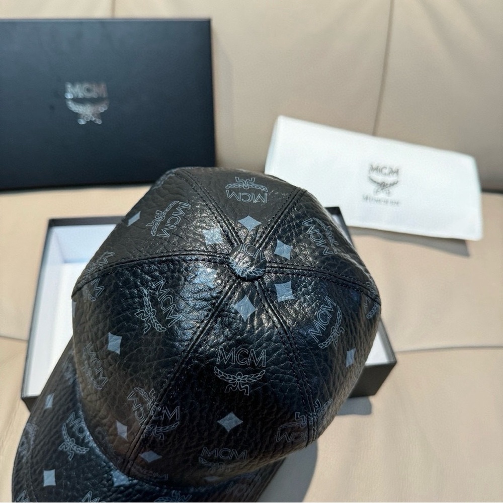 MCM letter logo pattern black baseball cap - Picture 2 of 8